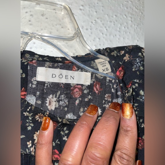 Doen Organic Cotton Plus Floral Boho Cottagecore Praire Top XS - Picture 8 of 11